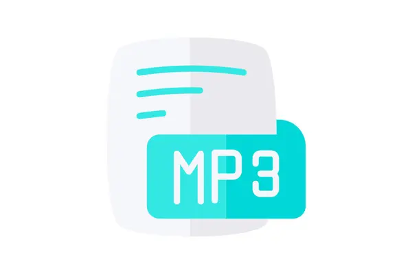 Mp3 Mpeg Audio Layer Iii Flat Style Icon — Stockvektor