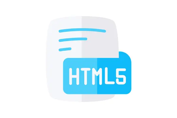 Html5 Hypertext Markup Language Platte Stijl Icoon — Stockvector