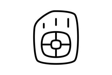 SIM Kart Bilgisayar Donanımı, Bilgisayar Bileşeni Satır Biçimi Oultine Simgesi