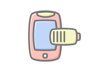 Mobil Batarya Bilgisayar Donanımı, Bilgisayar Bileşeni Muhteşem Lineal Renk Simgesi