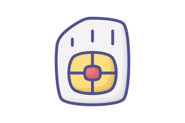 SIM Kart Bilgisayar Donanımı, Bilgisayar Bileşeni Ana Hattı Doldurulmuş Renk Simgesi