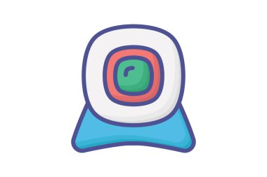 Webcam Bilgisayar Donanımı, Bilgisayar Bileşeni Ana Hattı Renk Simgesi Dolu