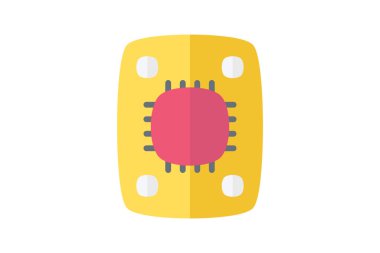 SSD Bilgisayar Donanımı, Bilgisayar Bileşeni Düz Renk Simgesi