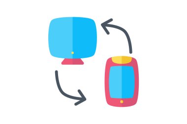 Mobil PC Bağlantı Bilgisayar Donanımı, Bilgisayar Bileşeni Düz Renk Simgesi