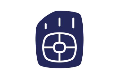 SIM Kart Bilgisayar Donanımı, Bilgisayar Bileşeni Kabartması Doldurulmuş Simge