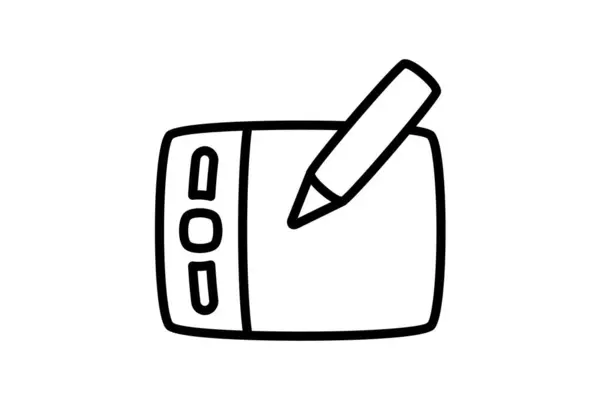 Pen Tablet Computer Hardware Computer Component Line Style Oultine Icon — Stockvector