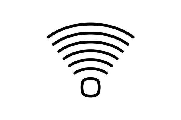 Wifi Signals Computer Hardware Computer Component Line Style Oultine Icon — Stock Vector