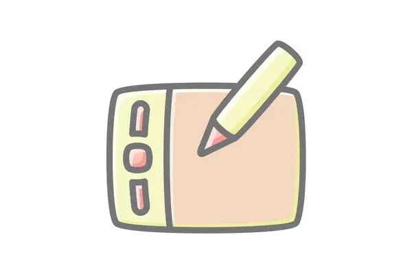 Pen Hardware Component Lineal Color Icon — стоковый вектор