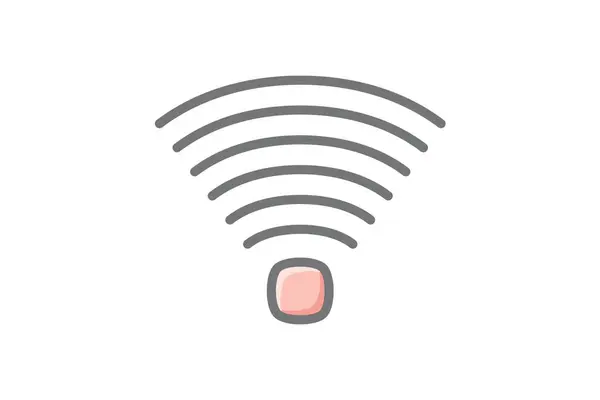 Wifi Signals Computer Hardware Component Computer Awesome Lineal Έγχρωμο Εικονίδιο — Διανυσματικό Αρχείο