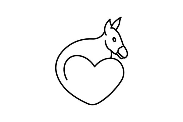 Love Animal Line Stílus Ikon — Stock Vector