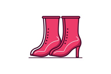 kadın yüksek topuklu ayakkabı ikon vektör tasarımı