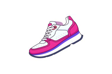 kadın spor ayakkabı ikonu, çizgi film tarzı