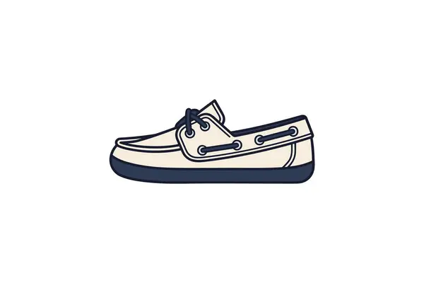 Διανυσματική Απεικόνιση Ενός Λευκού Και Μπλε Sneakers Ένα Ζευγάρι Παπούτσια — Διανυσματικό Αρχείο