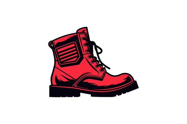 レインブーツアイコンベクターイラスト付き赤いブーツ — ストックベクタ
