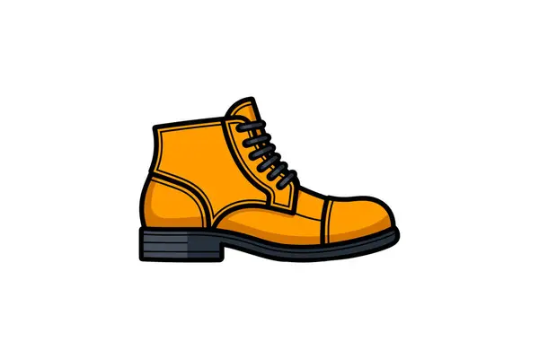 有鞋带和靴子的橙色鞋子 — 图库矢量图片