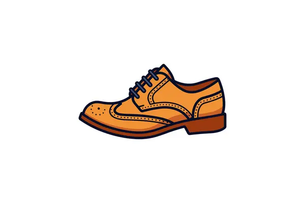 オレンジ色の高いブーツのペアの色ベクトルイラスト — ストックベクタ