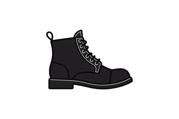 Black White Cartoon Boots — Stock Vector