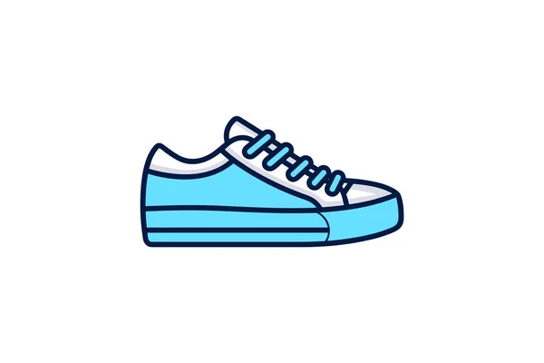 Beyaz Arka Plan Vektör Illüstrasyonunda Mavi Spor Ayakkabılar — Stok Vektör