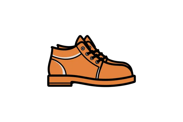 Vector Illustration Orange Color Shoes Isolated White Background — Stock Vector