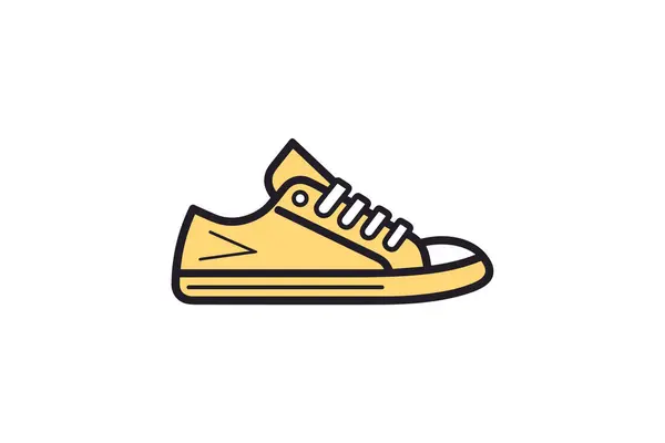 Sneakers Flat Color Line Icon — Stock Vector