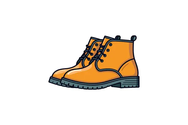 Yellow Boots Icon White Background — Stock Vector