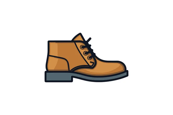 Boots Color Icon Hiking Vector Illustration — Stock Vector