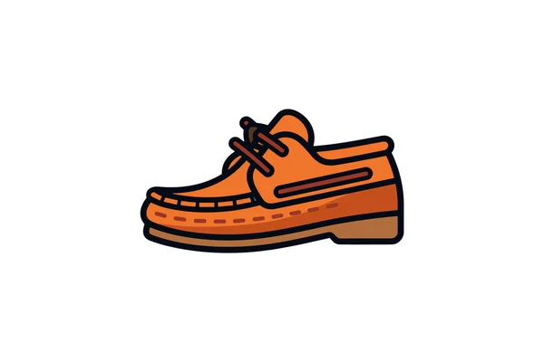 Orange Blue Leather Shoes Icon Isolated Vector Illustration — Stock Vector