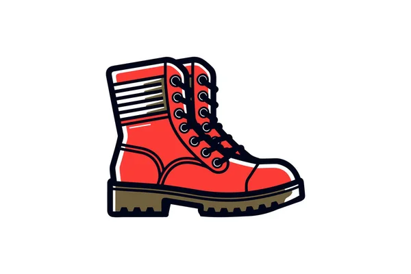 Boot Color Icon Red Color Isolated Vector Illustration — Stock Vector