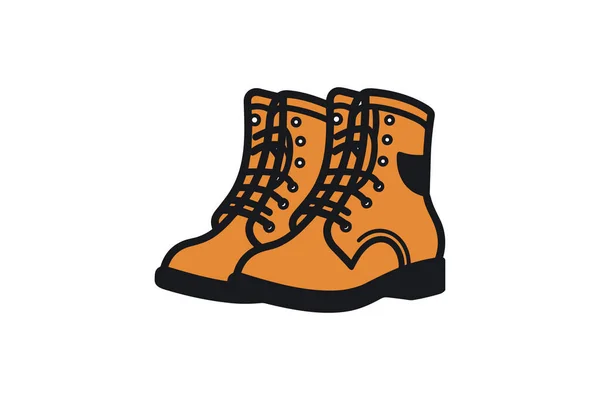 Icona Arancione Stivali Sfondo Bianco Illustrazione Vettoriale — Vettoriale Stock