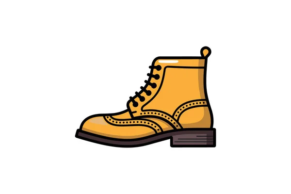Yellow Boot Red Dots Vector Illustration — Stock Vector