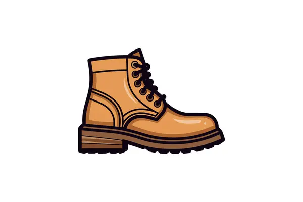 Vector Brown Boots White Background — Stock Vector