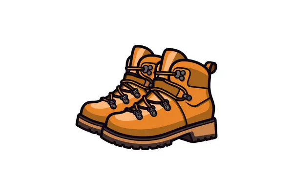 Brown Boots Icon Isolated White Background Flat Vector Illustration — Stock Vector