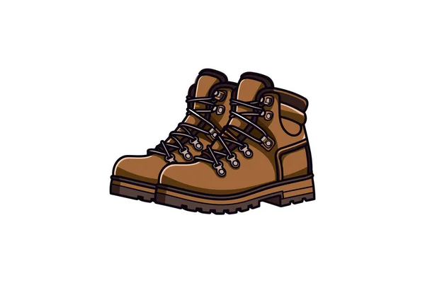 Winter Boots Icon Flat Color Design Vector Illustration — Stock Vector