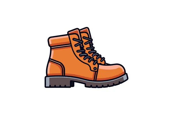 Vector Illustration Pair Brown Leather Boots — Stock Vector