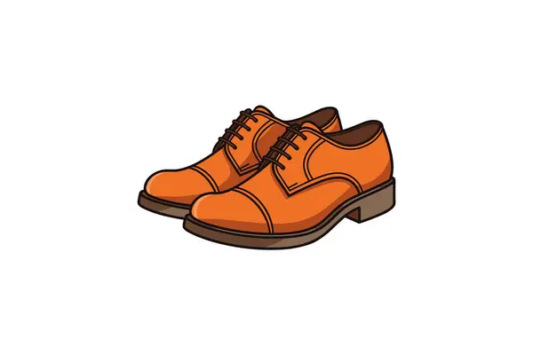 Kahverengi Deri Erkek Ayakkabısı Ikonu — Stok Vektör