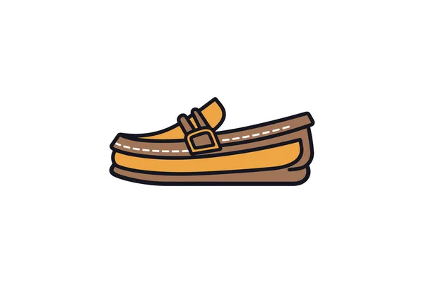 Schuh Symbol Vektor Dünne Linie Zeichen Farbe Kontur Symbol Illustration — Stockvektor