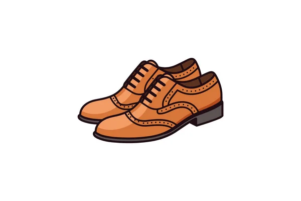 Ícone Sapatos Couro Marrom — Vetor de Stock