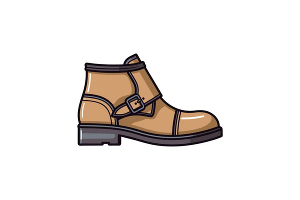 Brown Leather Boots Icon — Stock Vector