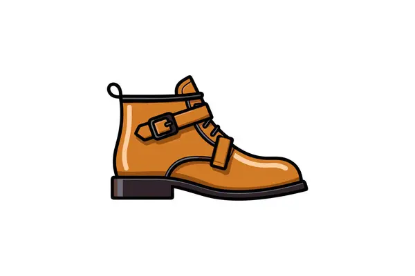 Boots Icon Flat Color Vector Illustration — Stock Vector