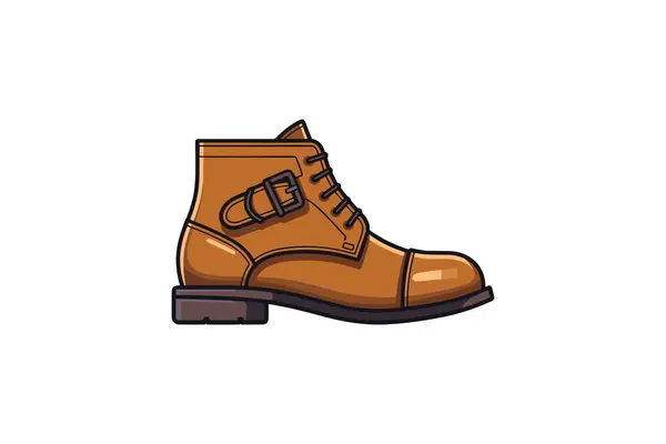 Leather Shoe Icon Flat Style — Stock Vector