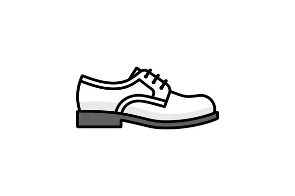 Schoenvector Icoon Zwart Vector Logo Geïsoleerd Witte Achtergrond Schoen — Stockvector