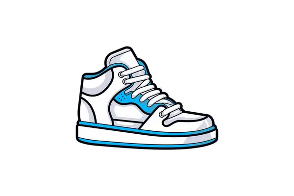 Blauwe Sneakers Icoon Schets Illustratie Van Sneakers Vector Icoon Voor — Stockvector