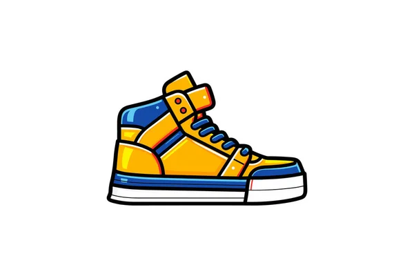 Zapatillas Amarillas Icono Zapatos Ilustración Vectorial — Vector de stock
