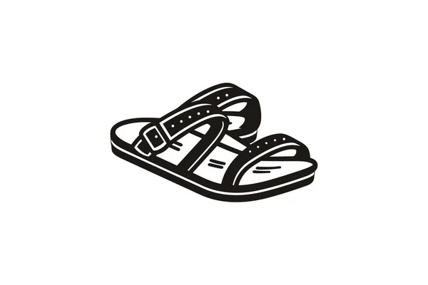 Ayakkabı Logosu Tasarım Şablonu Vektör Çizimi — Stok Vektör