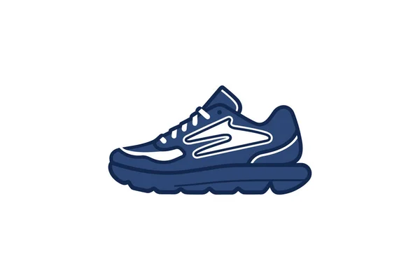 Blue Sneakers Icon Flat Color Design Vector Illustration — Stock Vector