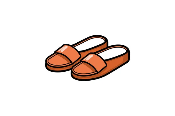 Slippers Vector Illustration Icon Element Background — Stock Vector