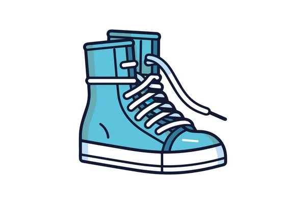 Blå Sneakers Isolerad Vit — Stock vektor
