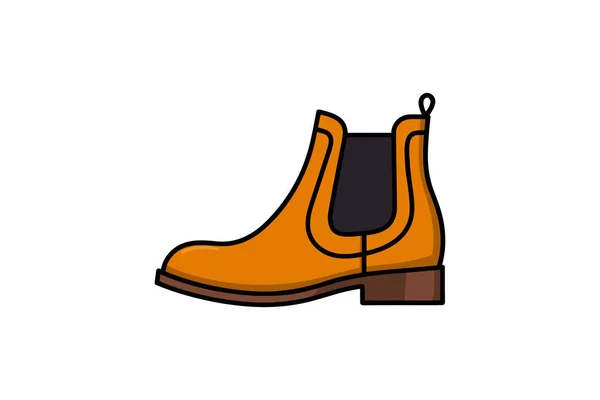 Boots Vector Color Line Icon — Stock Vector