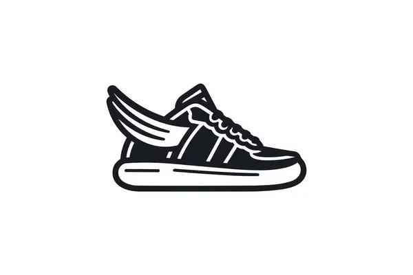 Modello Logo Sneakers Icona Vettoriale — Vettoriale Stock
