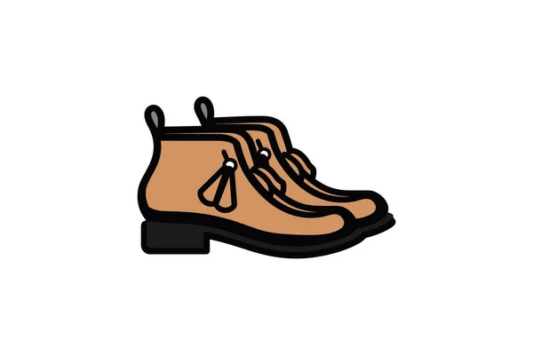 ベクトルイラスト 靴のフラットデザイン ブーツ ホワイトバックで孤立 — ストックベクタ